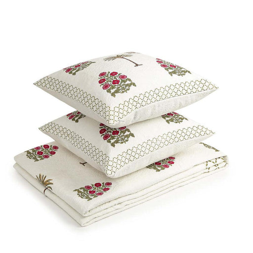 Buy Bedding sets - Roselyn Floral Printed Bedspread with 2 Cushion | Multicolor Bedroom Essentials by Home4U on IKIRU online store