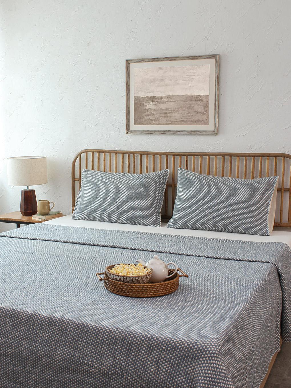 buy-bedsheets-blue-cotton-bedcover-bedspread-or-bedsheet-for-bedroom-and-home-by-house-this-on-ikiru-online-store-1 - IKIRU