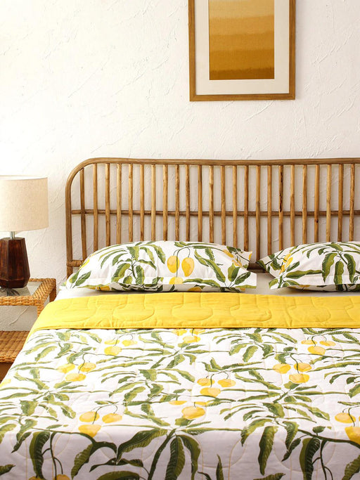 Buy Bedsheets - Rasaal Yellow Cotton Printed Double Bedcover For Bedroom & Home by House this on IKIRU online store