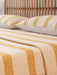 Buy Bedsheets - Yellow White Lining Printed Cotton Bedcover Bedspread For Bedroom by House this on IKIRU online store