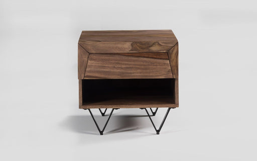 Buy Bedside Table - Metric Wood & Metal Bedside Table With Drawer For Living Room & Bedroom by Orange Tree on IKIRU online store
