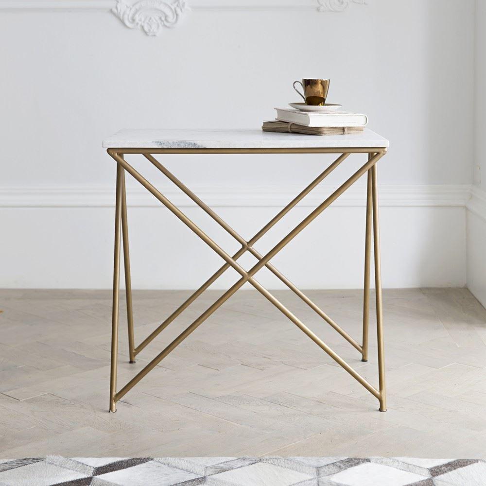 buy-bedside-table-white-marble-tabletop-and-metal-wood-side-table-for-living-room-and-home-by-the-home-dekor-on-ikiru-online-store-2 - IKIRU