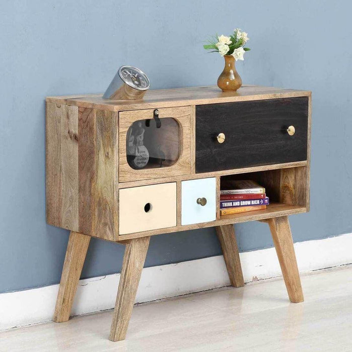 Buy Bedside Table - Wood Sideboard Cabinet For Living Room | Open Shelf Bedside Table by The home dekor on IKIRU online store