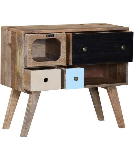 Buy Bedside Table - Wood Sideboard Cabinet For Living Room | Open Shelf Bedside Table by The home dekor on IKIRU online store