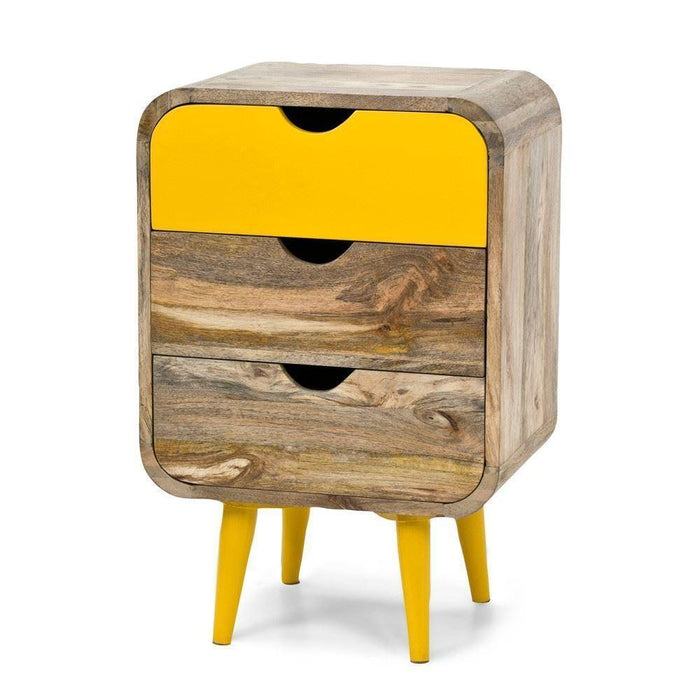 Buy Bedside Table - Wooden Bedside Table | Yellow & White Storage Table by The home dekor on IKIRU online store