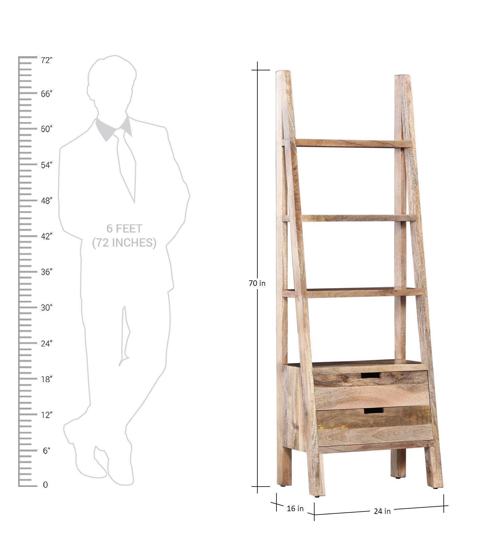 Buy Bookshelf - Wooden Natural Bookcase With Three Shelves For Living Room by The home dekor on IKIRU online store