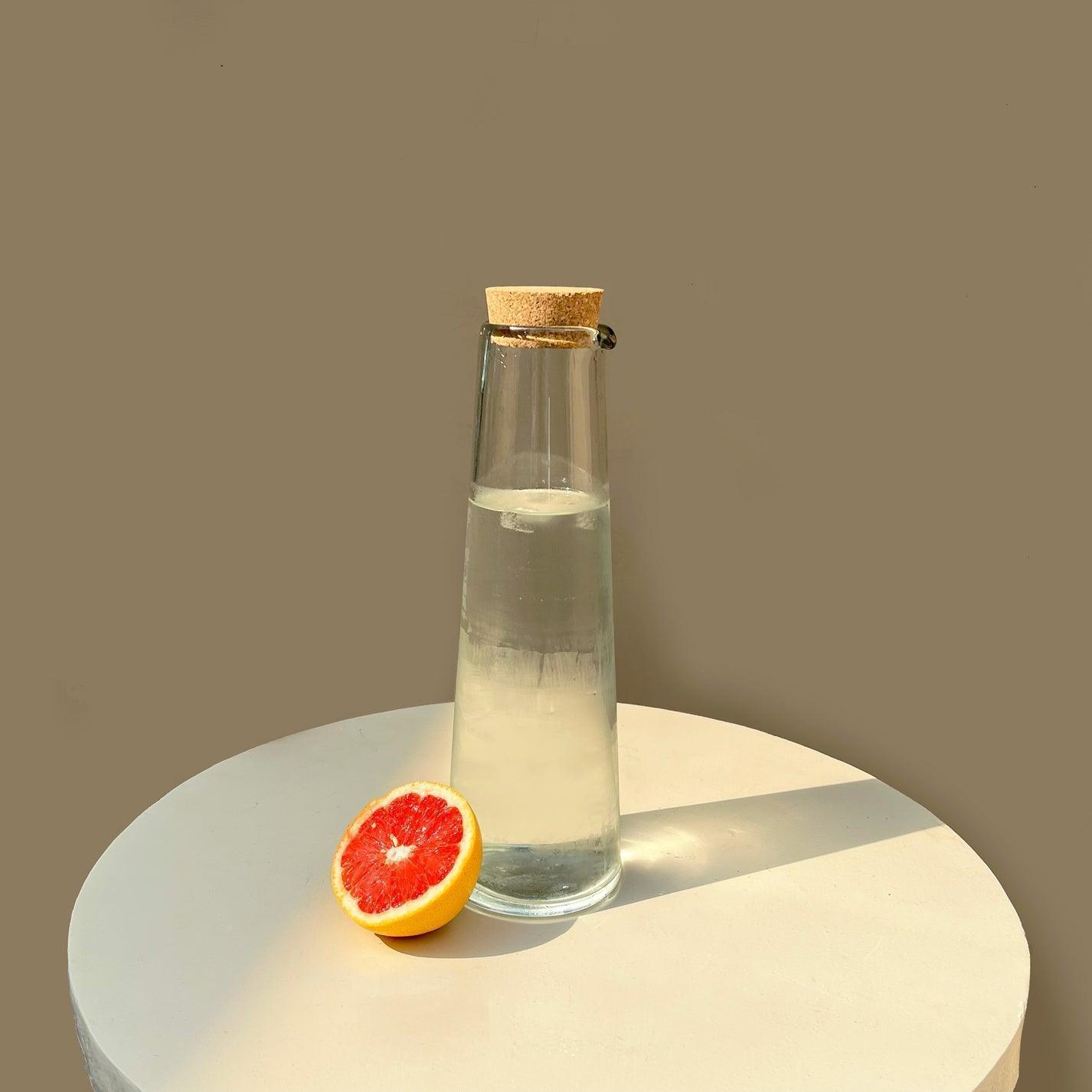 Buy Bottles - Transparent Glass Water Bottle with Cork | Carafe with Lid For Kitchen & Serveware by Muun Home on IKIRU online store