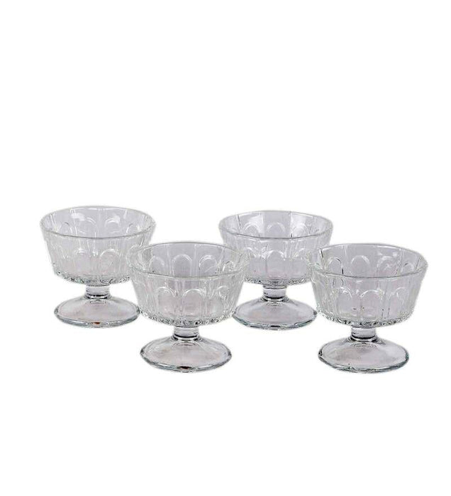 Buy Bowl - Shehtuti Glass Dessert Serving Bowl Set Of 4 For Home Restaurant & Gifting by Courtyard on IKIRU online store