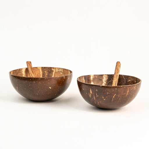 Buy Bowls & Katori - Aesthetic Wooden Coconut Shell Bowls With Spoons Set Of 4 For Serving & Gifting by Thenga on IKIRU online store