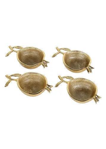 Buy Bowls & Katori - Aluminum Pomegranate Shape Dry Fruits Bowl For Serving & Gifting - Set Of 4 by Amaya Decors on IKIRU online store