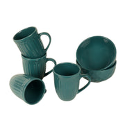 Buy Bowls & Katori - Ceramic Green Mugs & Bowls Set For Serving - Pack Of 6 by Amaya Decors on IKIRU online store