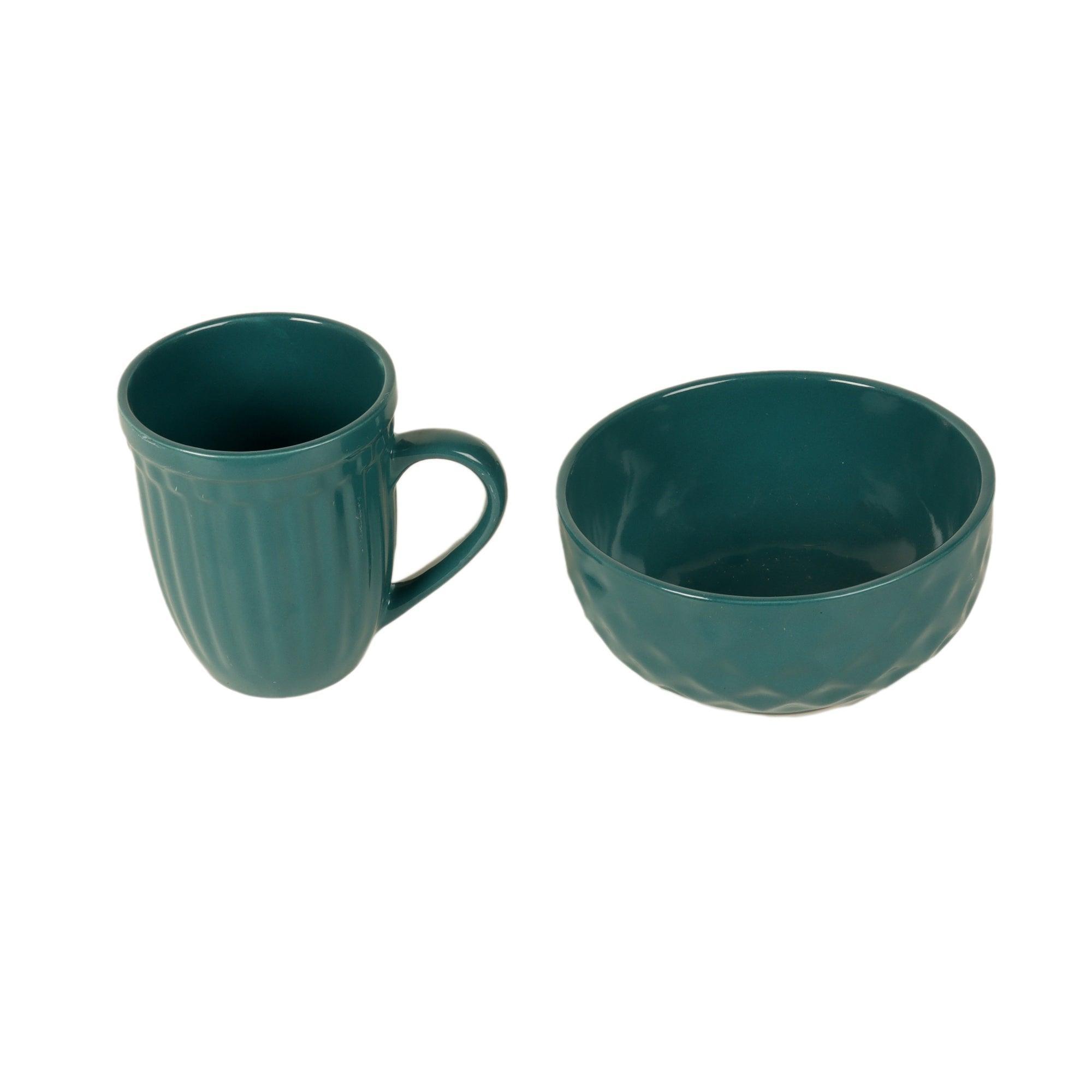 Buy Bowls & Katori - Ceramic Green Mugs & Bowls Set For Serving - Pack Of 6 by Amaya Decors on IKIRU online store