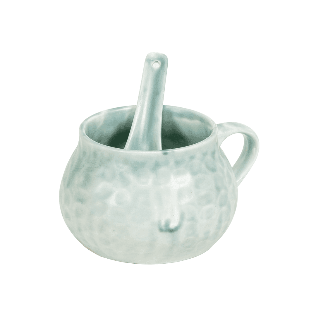 Buy Bowls & Katori - Stylish Blue Soup Bowl With Spoon Set Of 2 For Home & Restaurant | Gifting Set by Home4U on IKIRU online store