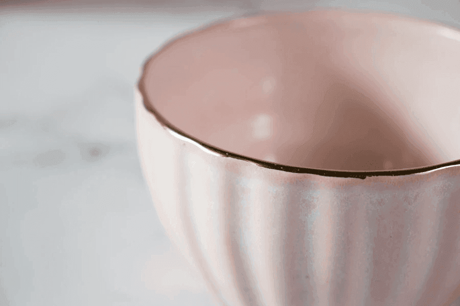 Buy Bowls & Katori - Stylish Ribbed Blush Pink Bowl Stoneware Set For Table Decor & Home | Snack & Dessert Gifting Bowls by The Table Fable on IKIRU online store