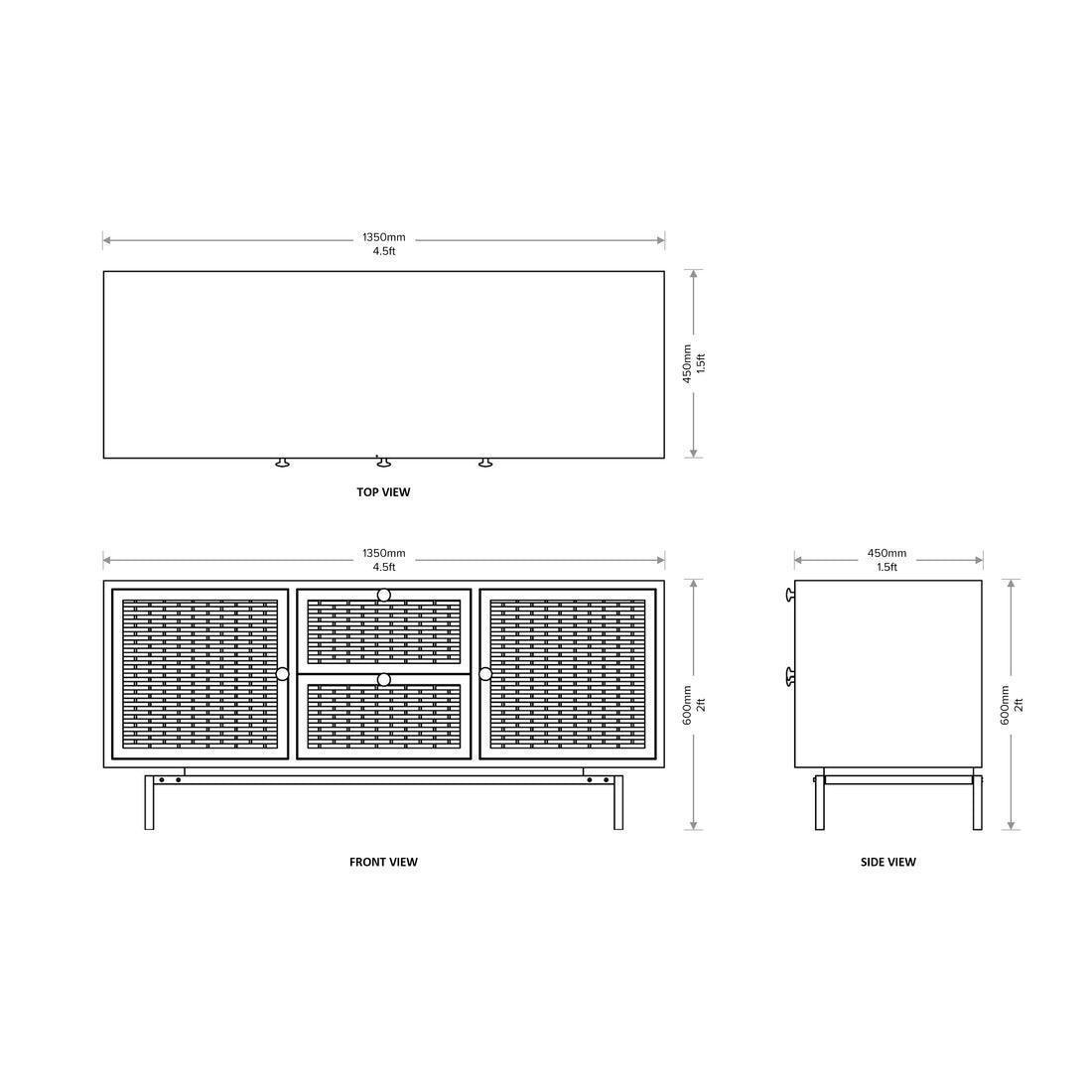Buy Cabinets & Sideboard - Bamboo Wooden & Steel Console TV Cabinet For Living Room & Home by Mianzi on IKIRU online store