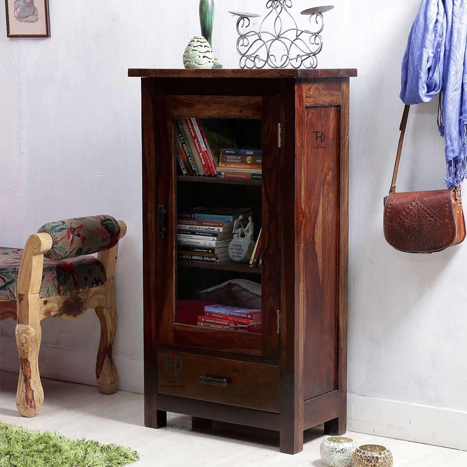 Buy Cabinets & Sideboard - Dark Brown Mini Almirah | Wooden Cabinet For Living Room by The home dekor on IKIRU online store