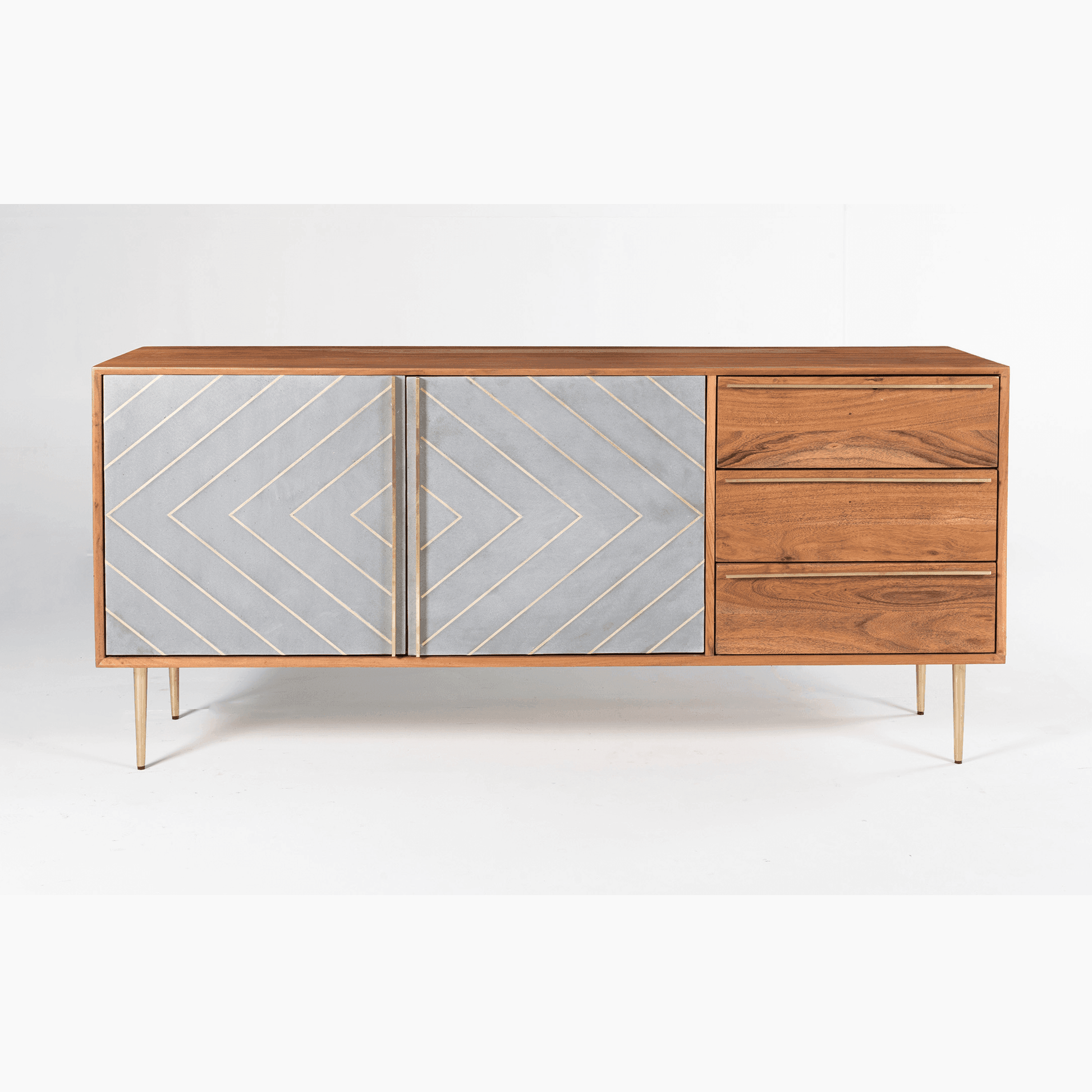 Buy Cabinets & Sideboard - Wooden & Metal Side Board With Storage | Side Console Table Cement Finish For Home by Orange Tree on IKIRU online store
