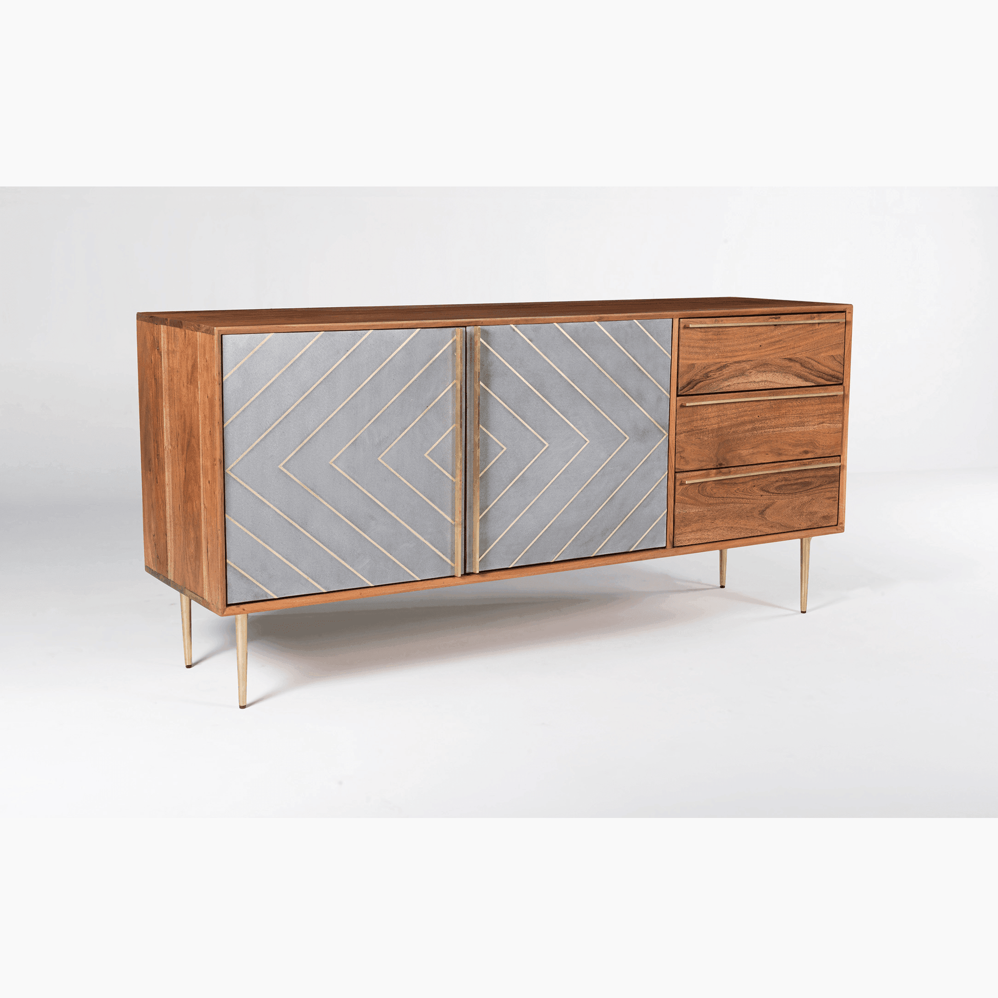 Buy Cabinets & Sideboard - Wooden & Metal Side Board With Storage | Side Console Table Cement Finish For Home by Orange Tree on IKIRU online store