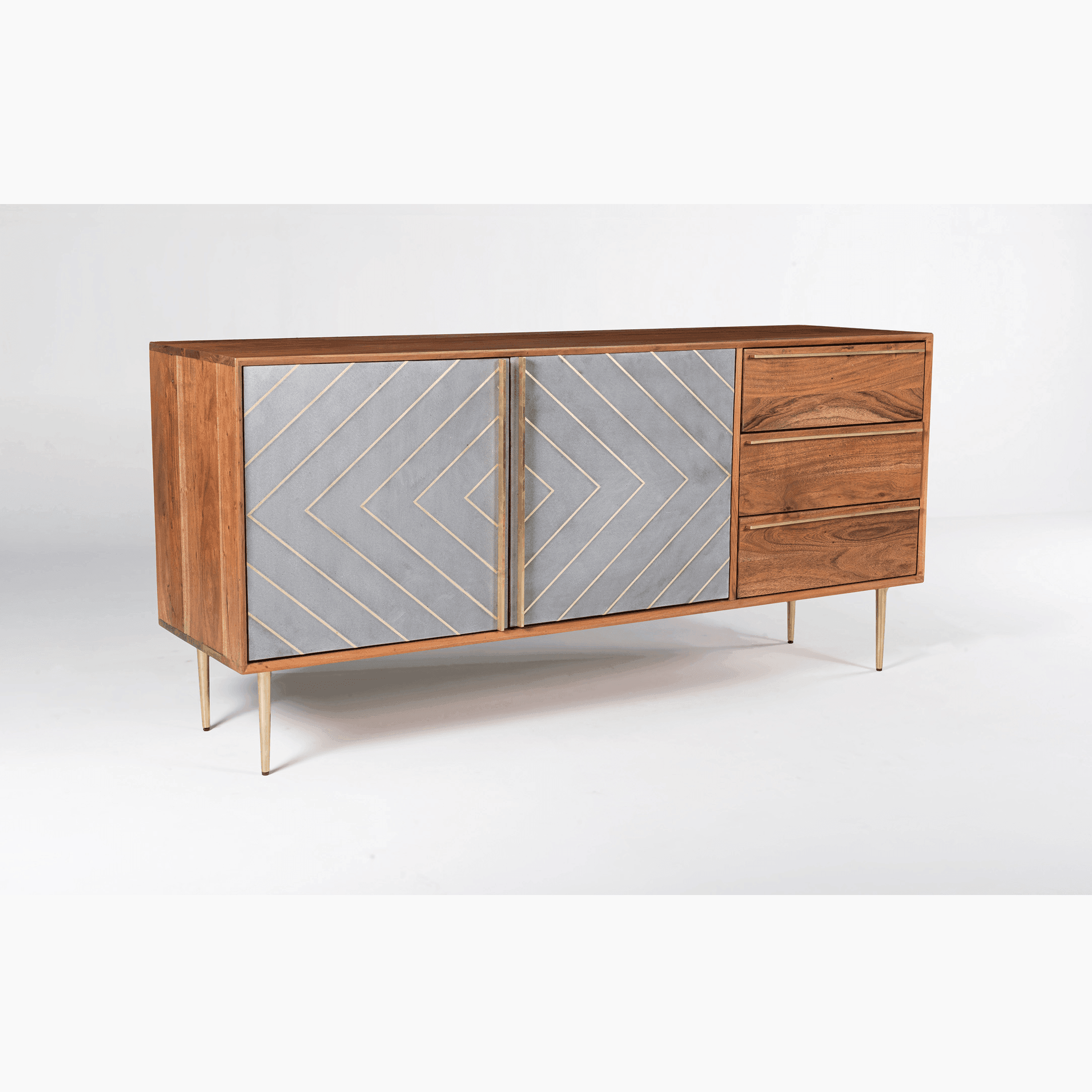 Buy Cabinets & Sideboard - Wooden & Metal Side Board With Storage | Side Console Table Cement Finish For Home by Orange Tree on IKIRU online store