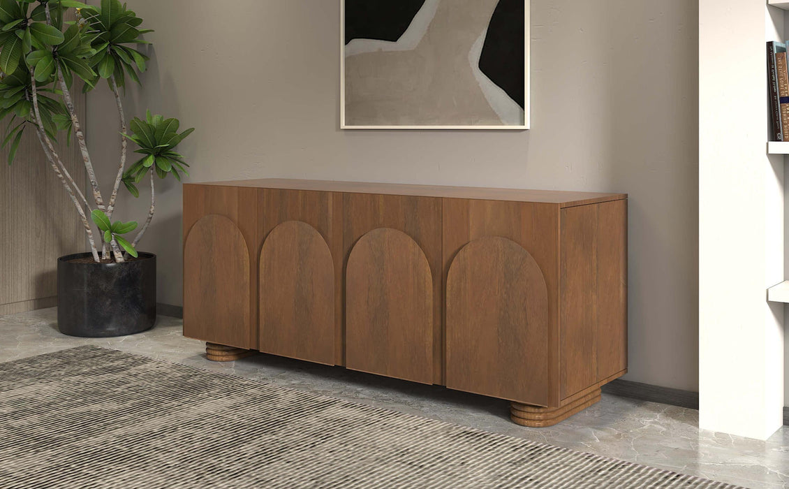 Buy Cabinets - Ribbed Mango Wood Sideboard With Storage | Side Table Cabinet For Home by Orange Tree on IKIRU online store