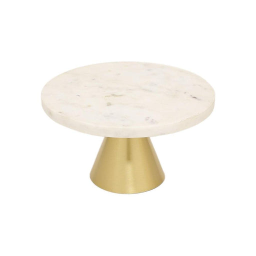 Buy Cake stand - Elvira Cake Stand White Marble Top & Golden Conical Base| Multipurpose Display Stand by Home4U on IKIRU online store