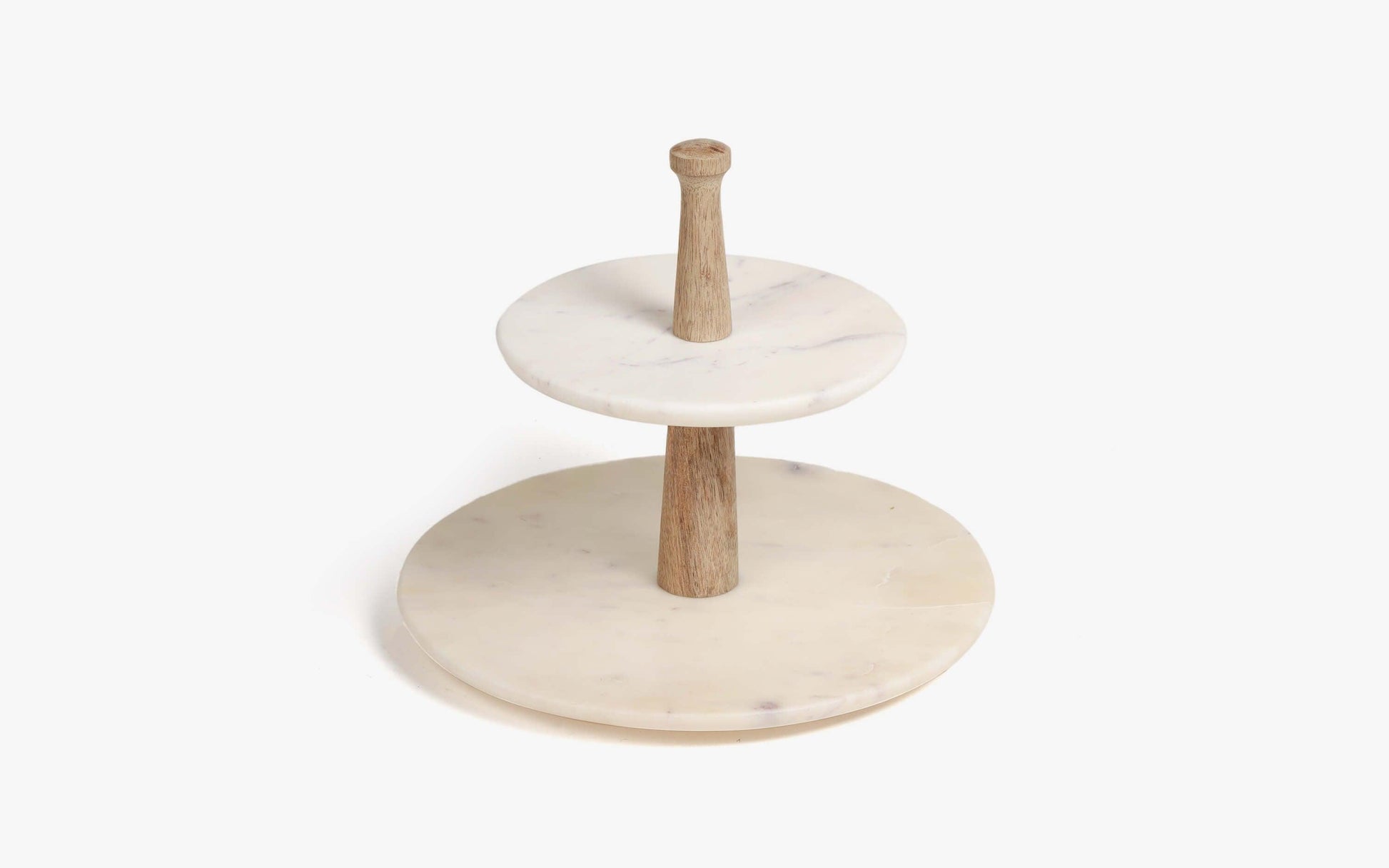 Buy Cake stand - Marble And Wooden 2 Tier Cake Stand For Home Or Party by Orange Tree on IKIRU online store