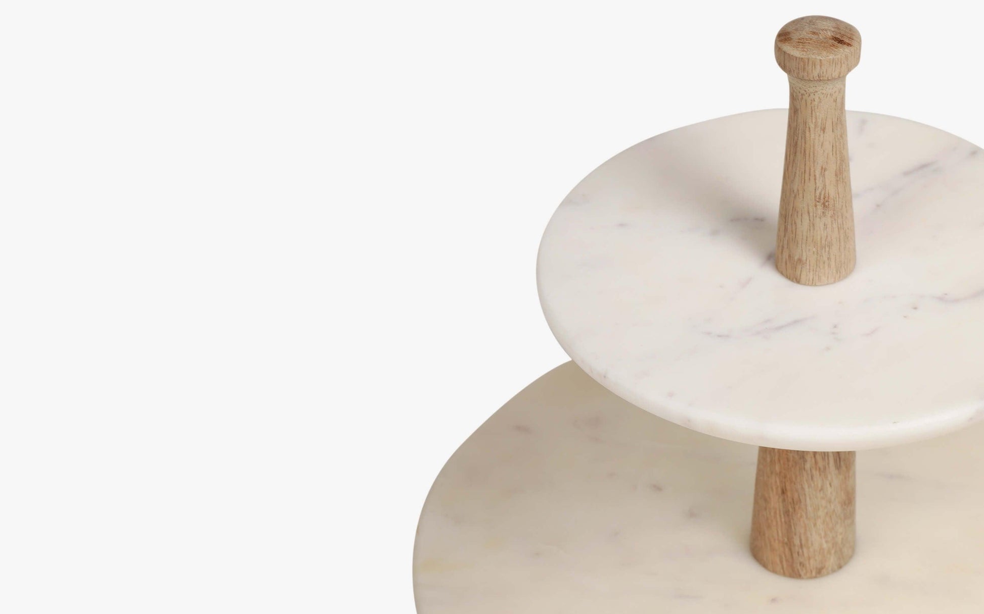 Buy Cake stand - Marble And Wooden 2 Tier Cake Stand For Home Or Party by Orange Tree on IKIRU online store