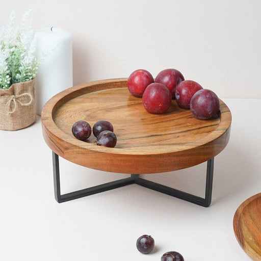 Buy Cake stand - Minimal Wooden Cake Stand | Multipurpose Round Serving Table For Dining by Casa decor on IKIRU online store