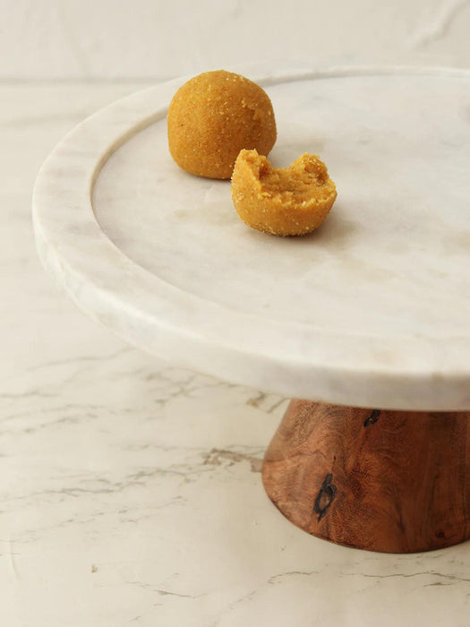 Buy Cake stand - Round Marble & Wooden Cake Stand by House this on IKIRU online store