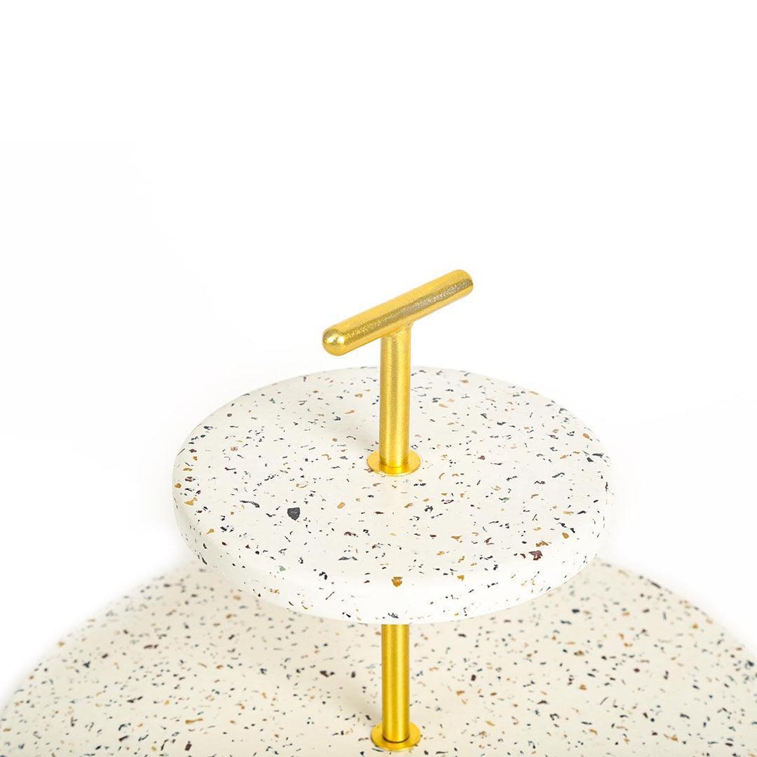 Buy Cake stand - White & Gold 2 Tier Serving Stand For Desserts & Cupcakes by Home4U on IKIRU online store