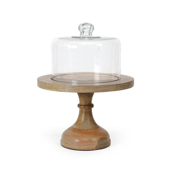 Buy Cake stand - Wooden Cake Stand With Glass Lid | Display Stand For Cookies & Snacks by Home4U on IKIRU online store