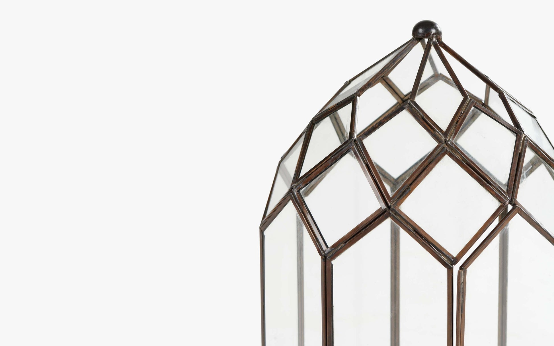 Buy Candle Stand - Antique Brass Lantern Glass Stand | Black Finish Tealight Candle Holder For Home & Party Decor by Orange Tree on IKIRU online store