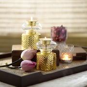 Buy Candle Stand - Anuya Luxurious Metal & Glass Finish T Light Candle Holder Stand For Home & Festive Decor by Courtyard on IKIRU online store