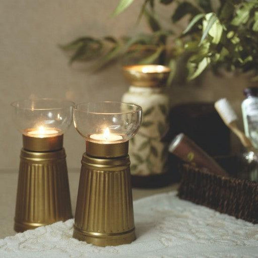 Buy Candle Stand - Aranaya T Light Holder Set of 2 by Courtyard on IKIRU online store