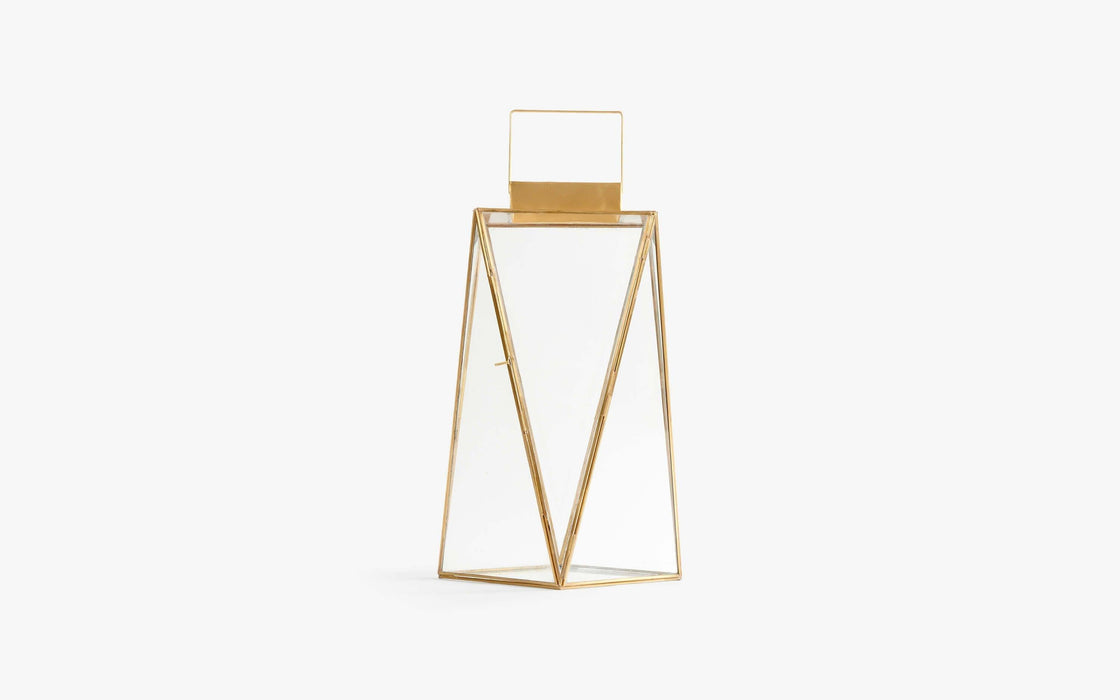 Buy Candle Stand - Brass & Glass Finish Modern Style Alex Lantern For Festive Glam And Home Decor by Orange Tree on IKIRU online store