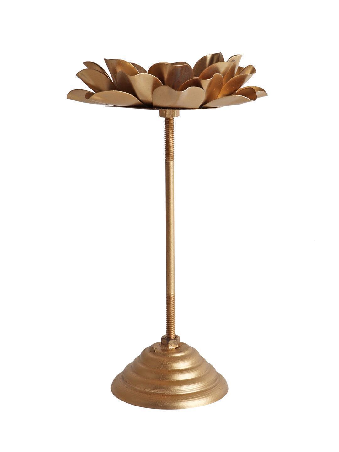 Buy Candle Stand - Decorative Flower Tealight Set Of 3 | Golden Detachable Diya Stand by Amaya Decors on IKIRU online store