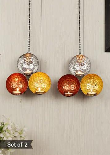 Buy Candle Stand - Decorative Three Color Wall Hanging Tealight Holder | Art Piece For Decor by Amaya Decors on IKIRU online store