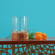 Buy Candle Stand - Glass And Wooden Decorative Candle Holder Stand For Home Decor by Manor House on IKIRU online store