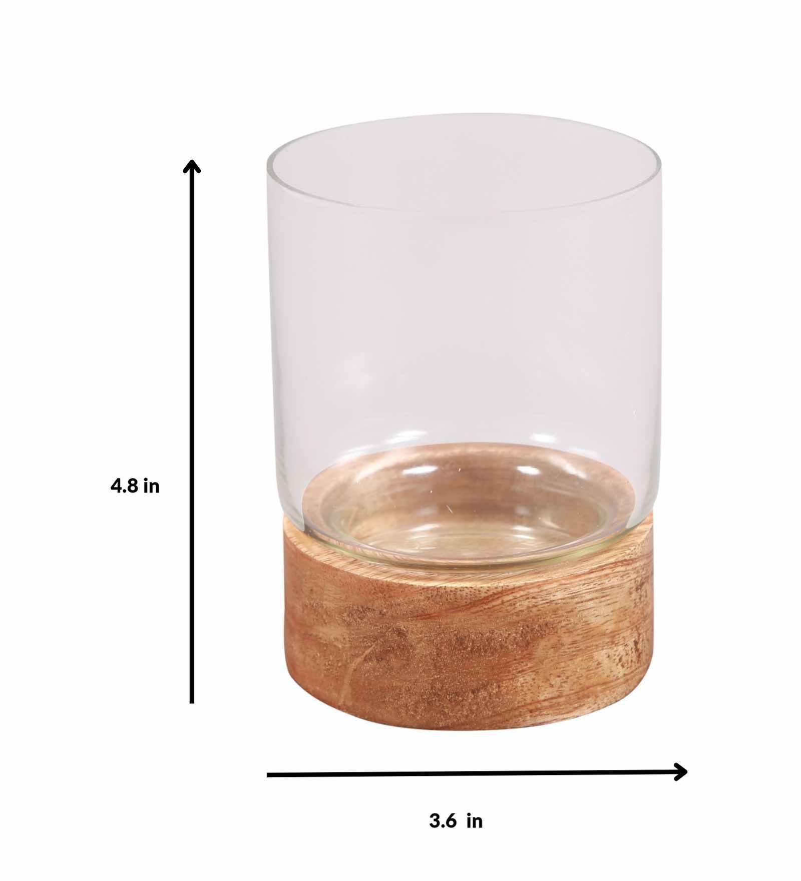 Buy Candle Stand - Glass And Wooden Decorative Candle Holder Stand For Home Decor by Manor House on IKIRU online store