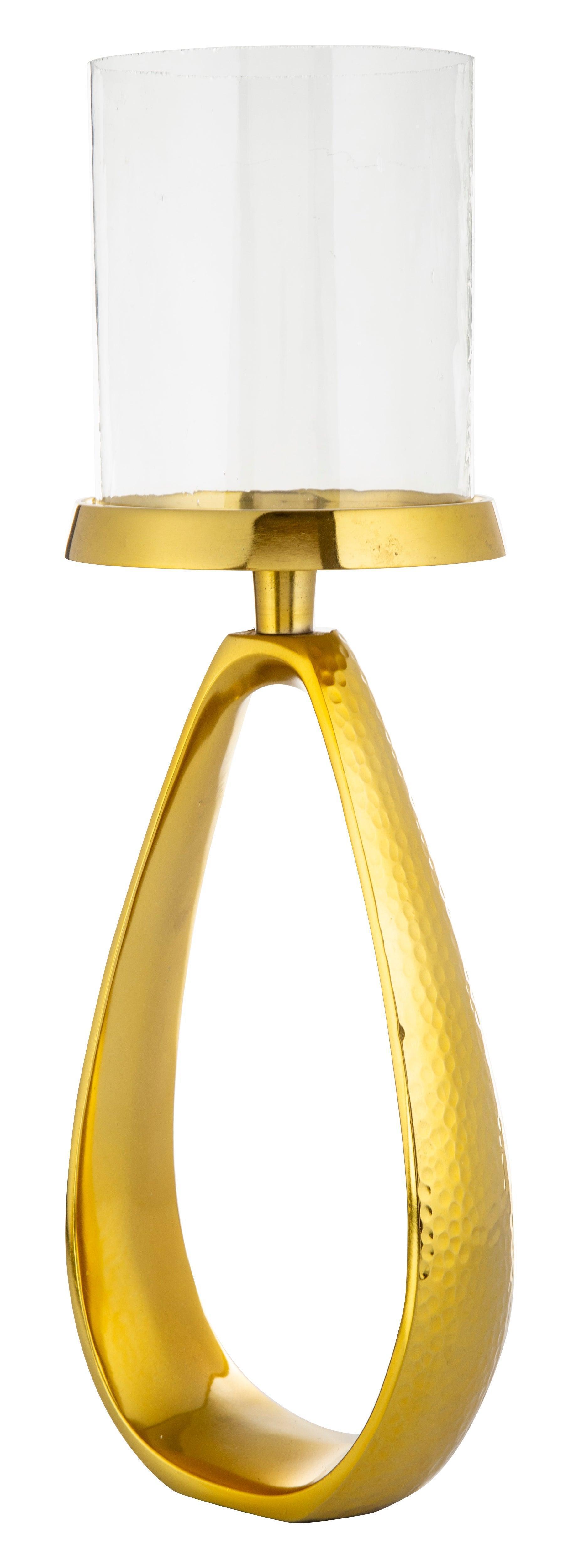 Buy Candle Stand - Golden Candle Holder Stand With Glass Cover For Home Decor by House of Sajja on IKIRU online store