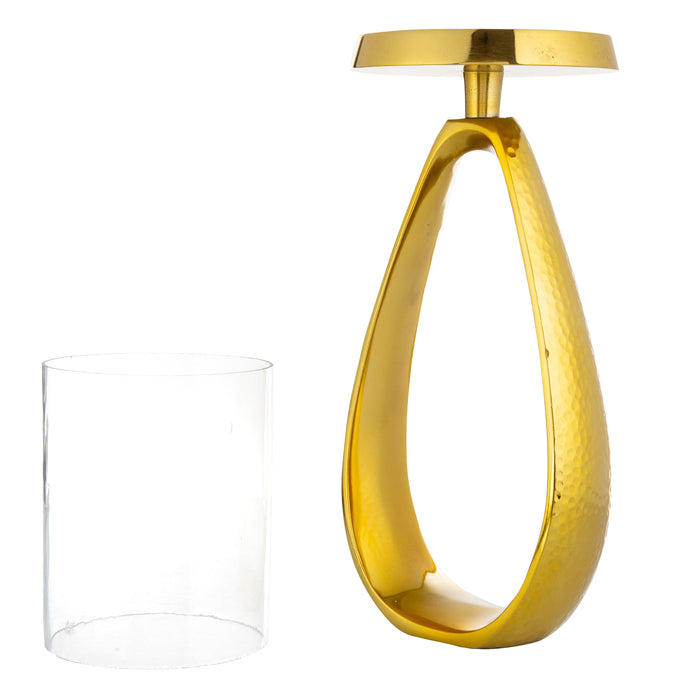 Buy Candle Stand - Golden Candle Holder Stand With Glass Cover For Home Decor by House of Sajja on IKIRU online store