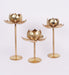 Buy Candle Stand - Golden Metallic Lotus Flower Tealight Holder Set Of 3 For Home Decor by Amaya Decors on IKIRU online store