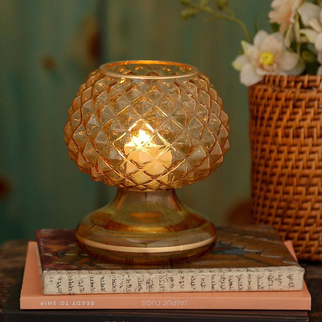 Buy Candle Stand - Kamil Glass Candle Stand | Stylish Pot Tealight Stand For Decoration & Gifting by Home4U on IKIRU online store