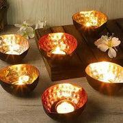 Buy Candle Stand - Metallic Decorative Eye Shape Tealight Candle Holder - Set Of 6 by Amaya Decors on IKIRU online store