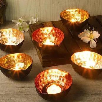 Buy Candle Stand - Metallic Decorative Eye Shape Tealight Candle Holder - Set Of 6 by Amaya Decors on IKIRU online store