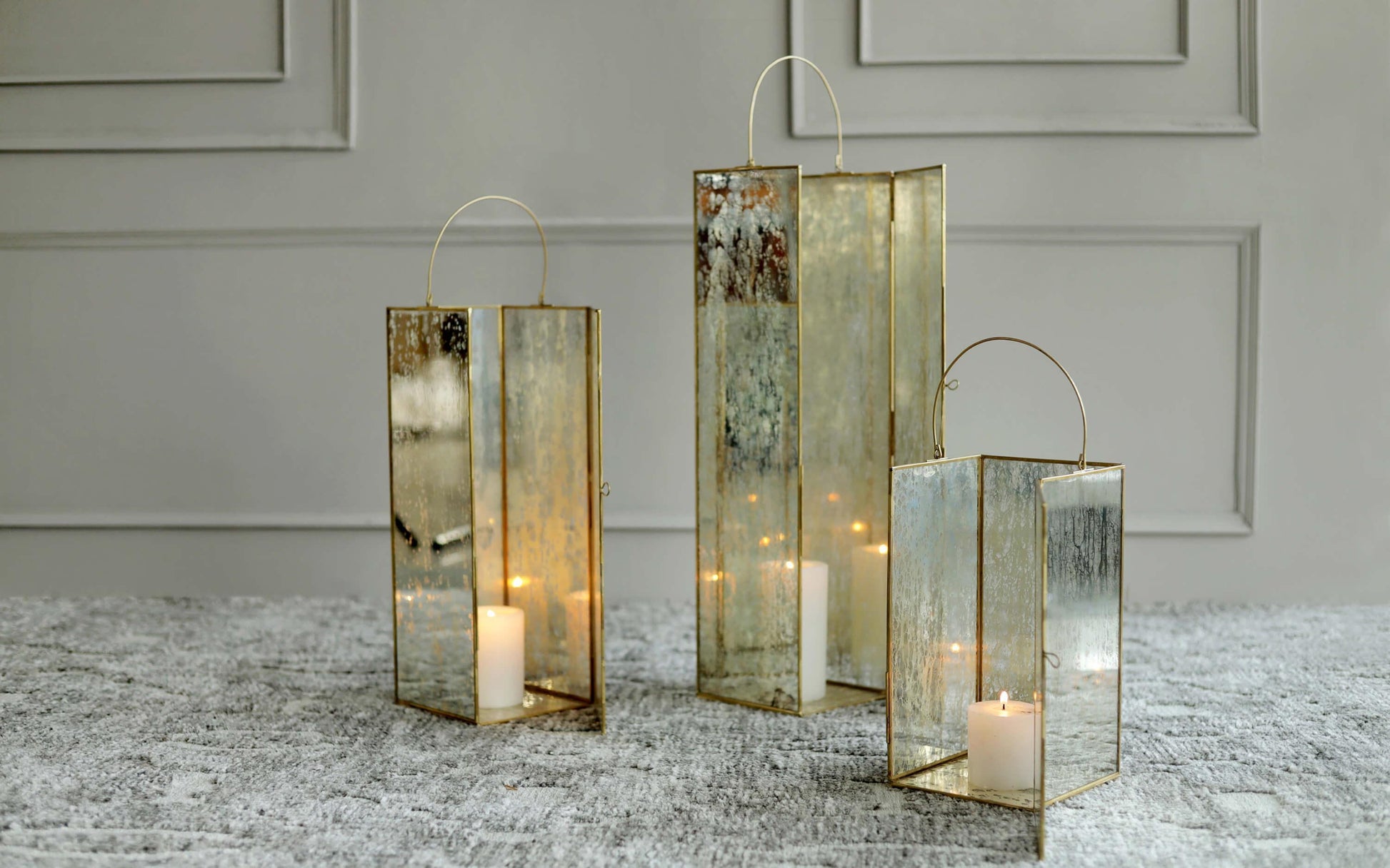 Buy Candle Stand - Modern Glass Finish Lantern | Decorative Tealight Candle Holder For Home Decor by Orange Tree on IKIRU online store