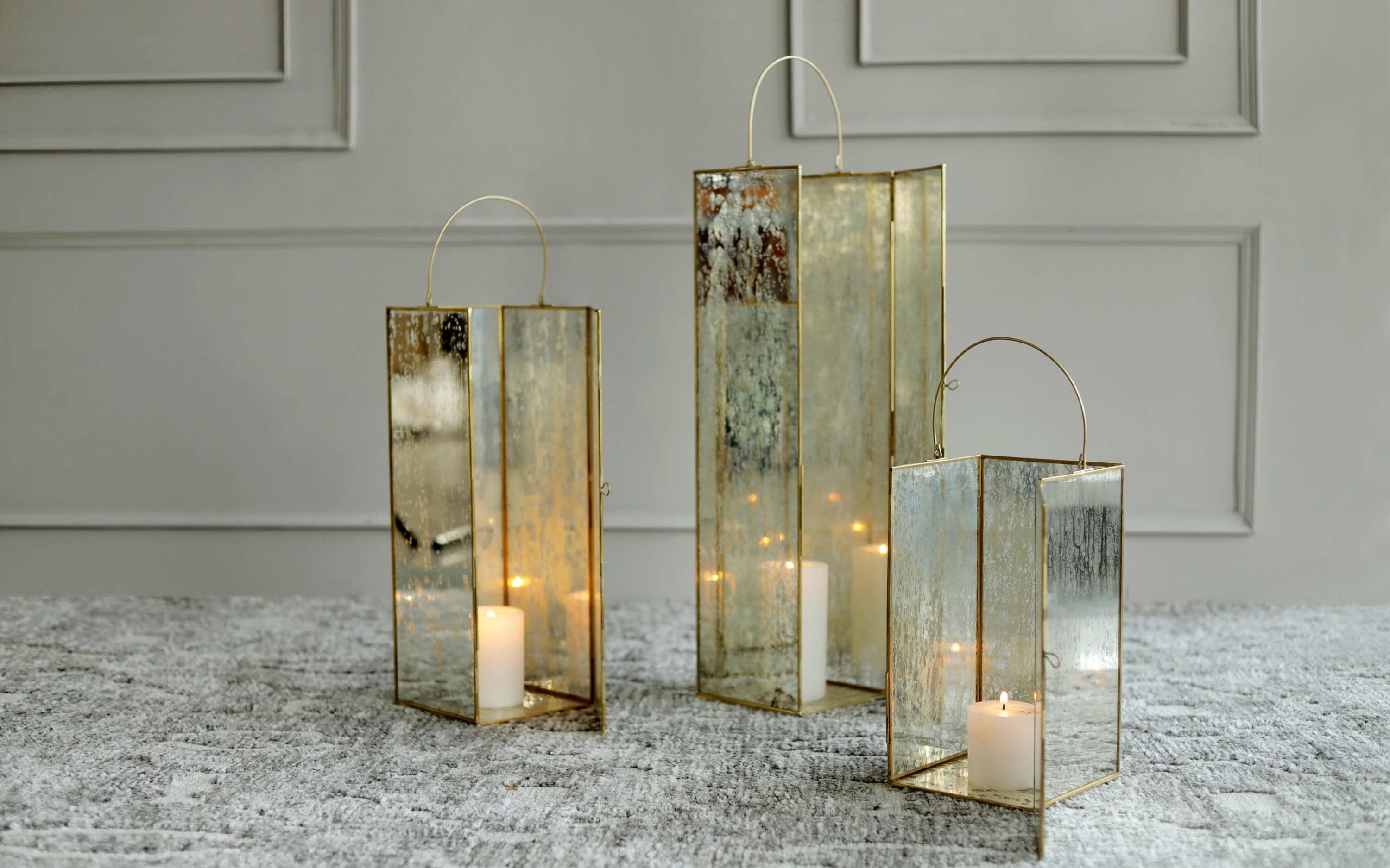 Buy Candle Stand - Modern Glass Finish Lantern | Decorative Tealight Candle Holder For Home Decor by Orange Tree on IKIRU online store