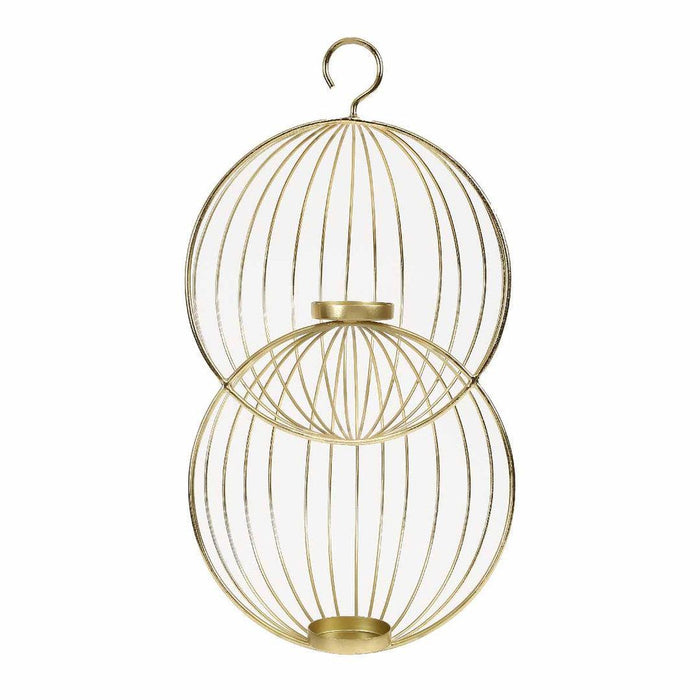 Buy Candle Stand - Modern Hanging Tea Light Candle Holder- Golden Metal Round by Home4U on IKIRU online store