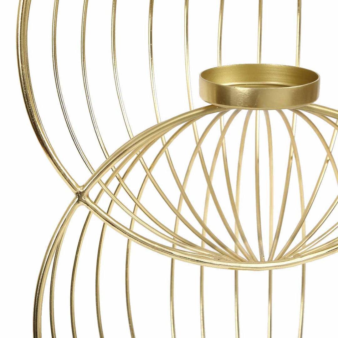 Buy Candle Stand - Modern Hanging Tea Light Candle Holder- Golden Metal Round by Home4U on IKIRU online store