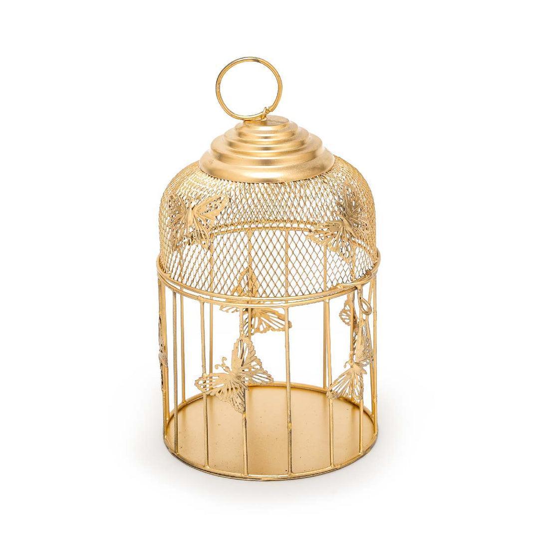 Buy Candle Stand - Titli Golden Mesh Lantern | Decorative Cage Hanging T-light Candle Holder For Home Decor by Home4U on IKIRU online store